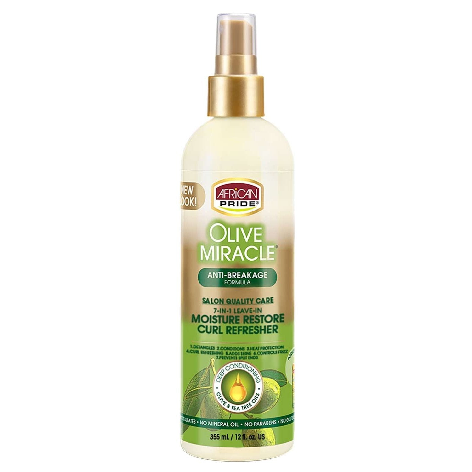 African Pride Olive Miracle 7-In-1 Leave-In Moisture Restore Curl Refresher African Pride Olive Miracle 7-In-1 Leave-In Moisture Restore Curl Refresher