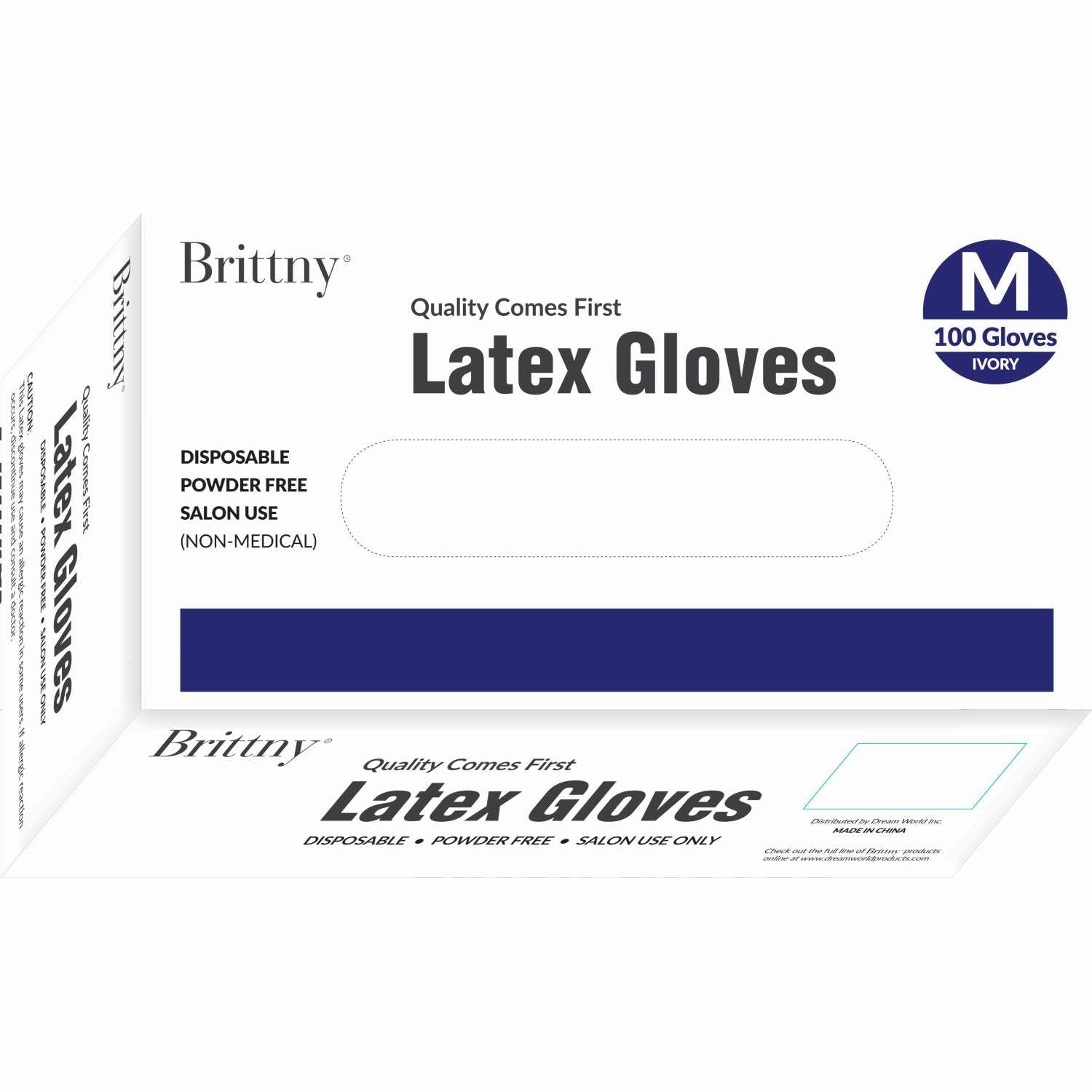 Brittny Latex Gloves 100Box Medium Brittny Latex Gloves 100Box Medium