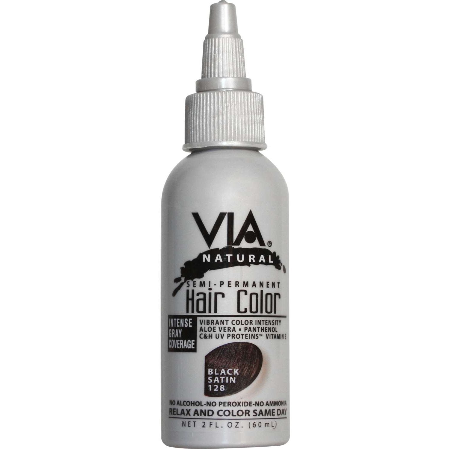 Via Natural Hair Color 128 Black Satin Via Natural Hair Color 128 Black Satin