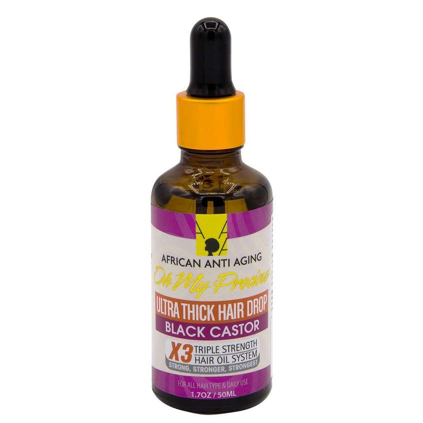 African Anti Aging Oh My Precious Ultra Mega Thick Hair Drop Black Castor 1.7 Oz