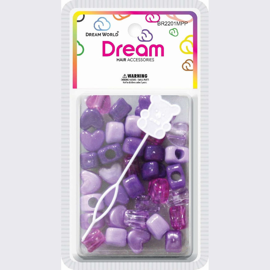Chloe Bead Heart Big Purple