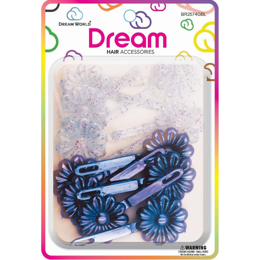 Chloe Barrettes 74 Daisy Glitter Blue